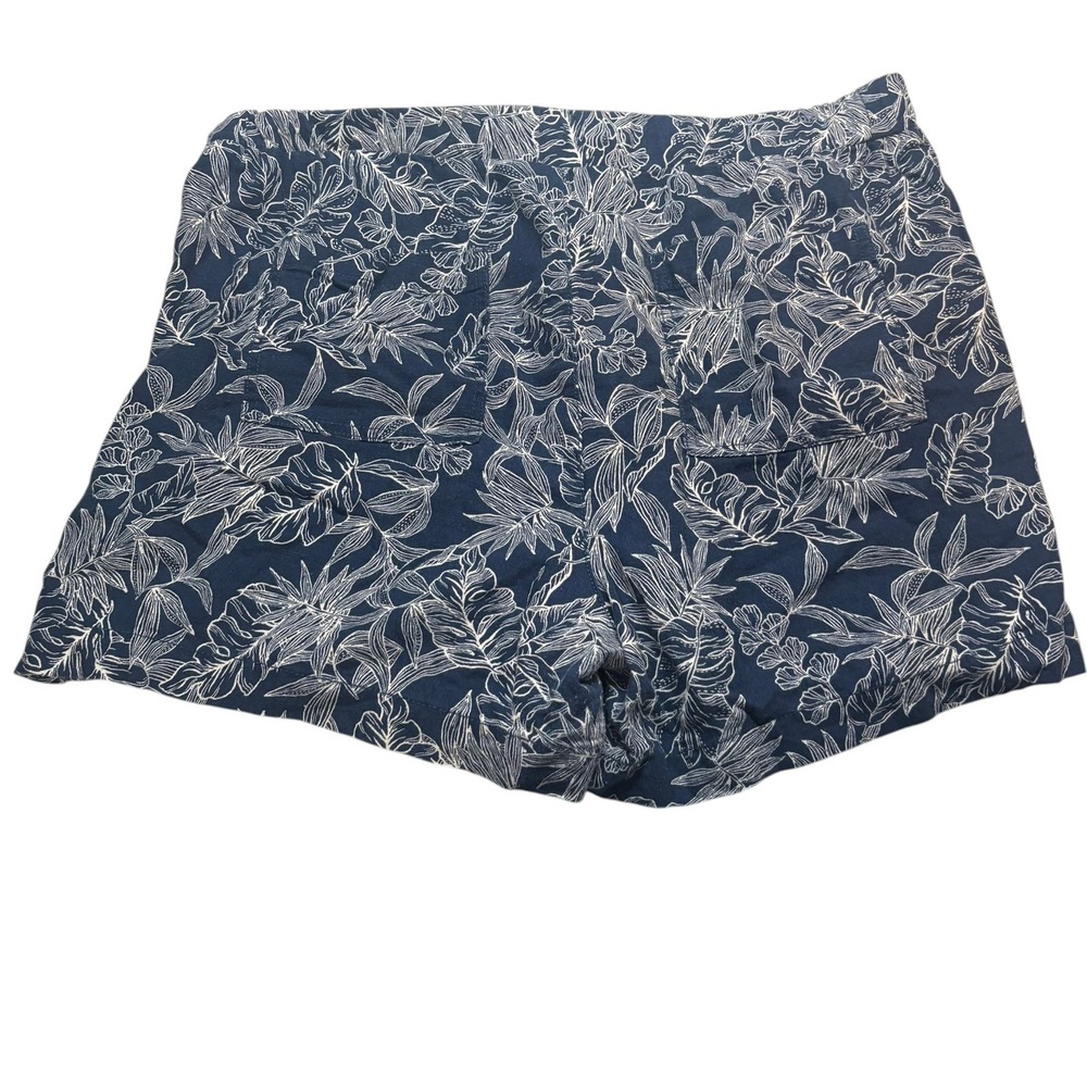 Briggs Shorts XL Navy Blue Tropical Floral Leaf Print Pull On Drawstring Waist - Picture 5 of 5